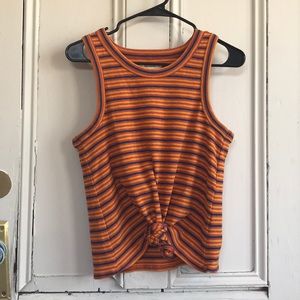Madewell striped front-knot tank top